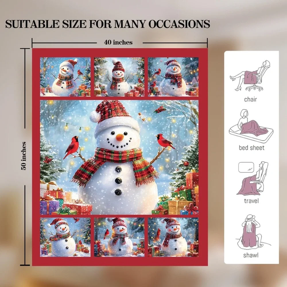 Christmas Snowman Blanket 50